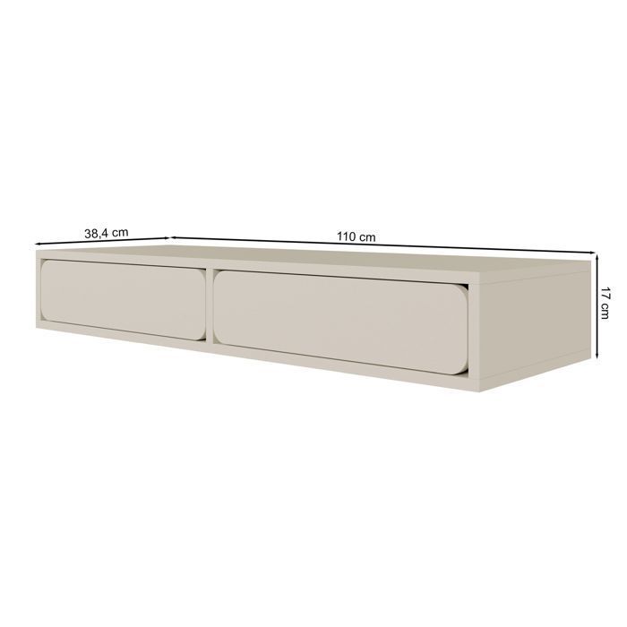 Tocador - WUWU - 110 cm - de pared - con 2 cajones - beige