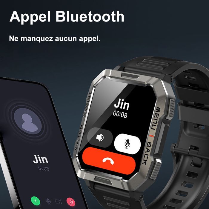 Blackview Smartwatch für Herren, 900-mAh-Akku, Bluetooth-Anrufe, 100 Modi, Sport, SpO2-Messung, Schlafüberwachung für Android