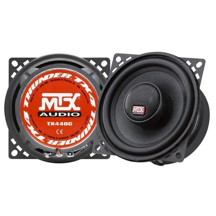 MTX TX440C Altoparlanti coassiali per auto a 2 vie da 10 cm, 60 W RMS, con 4 coni in pasta di cellulosa