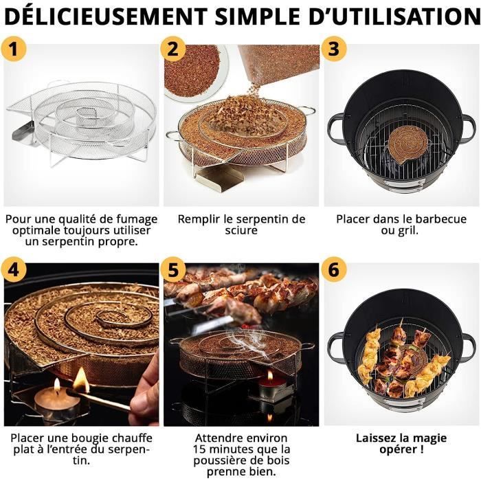 Generador de humo - Ahumador de carne y pescado - Espiral metálica - Ahumado en frío - Conservación de alimentos