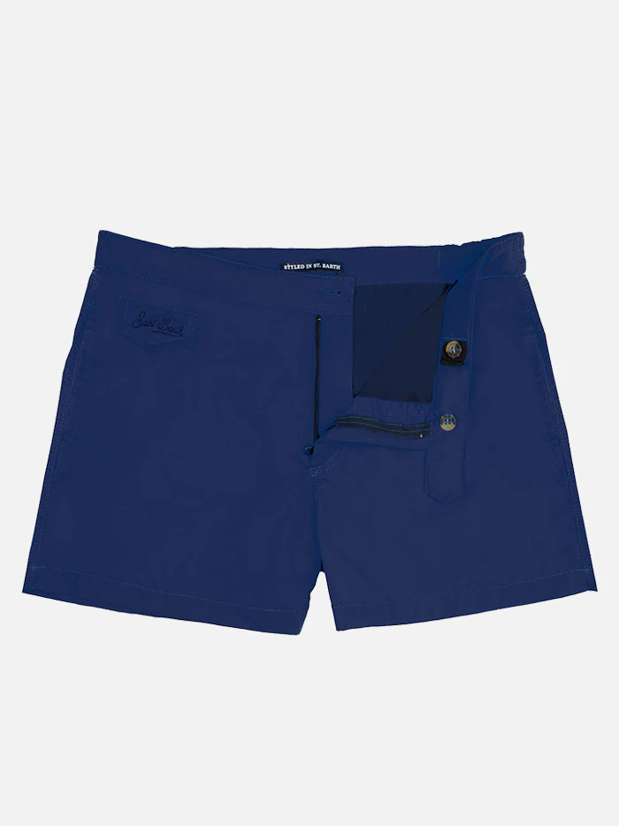 Effen marineblauwe zwemkleding