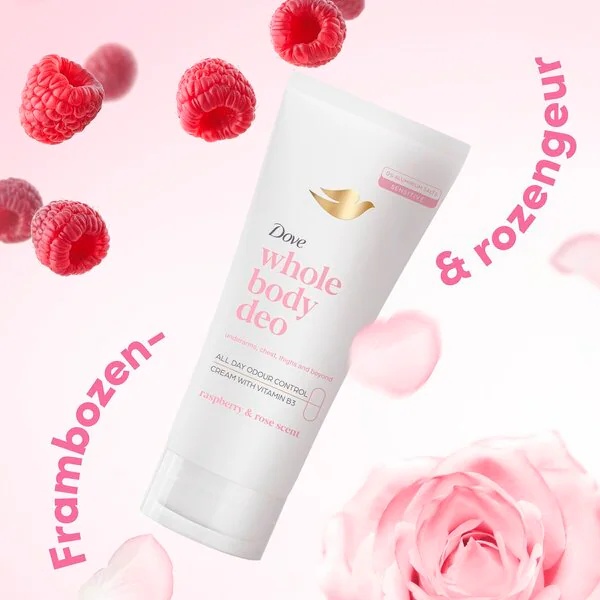 Dove dezodorans krema za cijelo tijelo s mirisom maline i ruže 75 ml