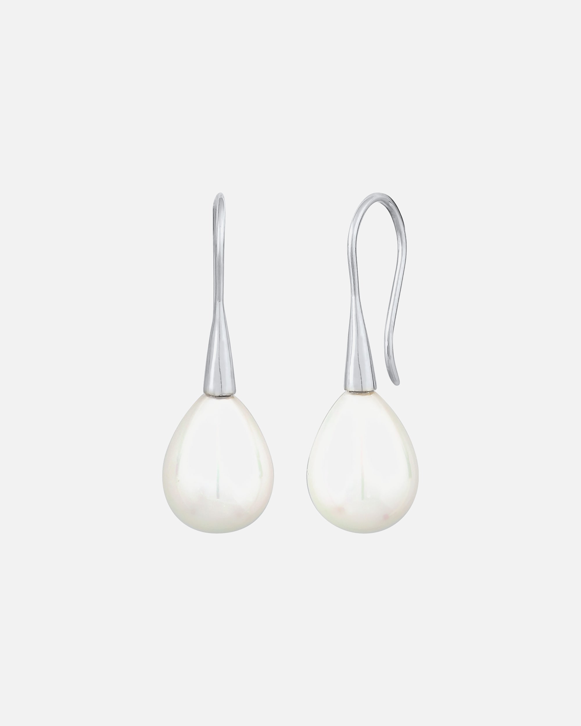 Nenalina Pendentifs d'oreilles pour femmes Goutte classique avec perles de coquillage en argent sterling 925