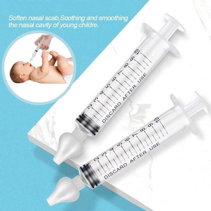 Seringa de irrigação nasal profissional para bebês, portátil, com 2 unidades, dispositivo para lavagem nasal para enfermeiros HB016