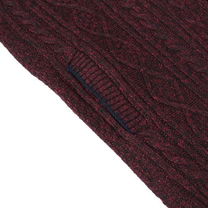 Cárdigan casual ajustado para hombre ALLTHEMEN, chaqueta de punto grueso con cuello alto, 5 colores lisos, rojo, talla S