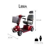 Mobiclinic elektrische scooter voor mensen met beperkte mobiliteit, 500W Premium, veiligheid en efficiëntie, actieradius van 30 km, 12V, Libra Red