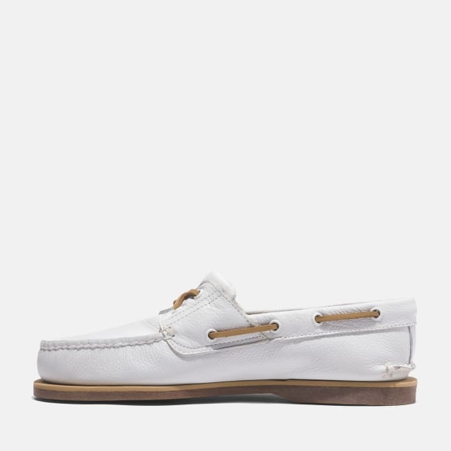 Scarpa da Barca in Pelle Classic da Uomo in                bianco