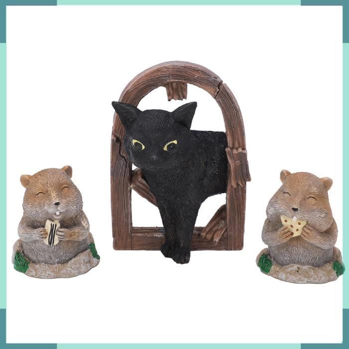 KEENSO Ornements Gopher Ornements de Jardin Gopher Sculpture de Chat Décoration de Pelouse Statuettes en Résine deco statuette