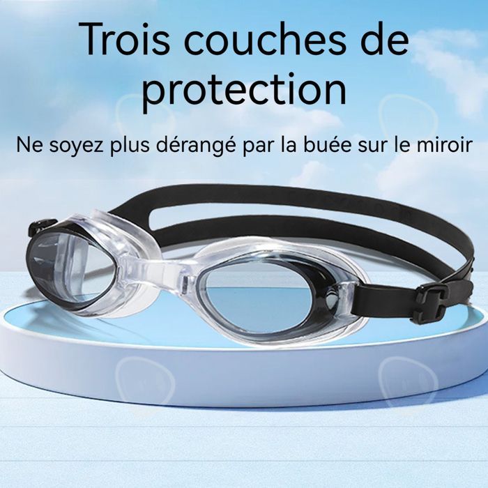 Gafas de natación C de 16,5 x 3,5 cm, HD, impermeables y antivaho, para adultos, fabricadas en silicona hipoalergénica. De una sola pieza.
