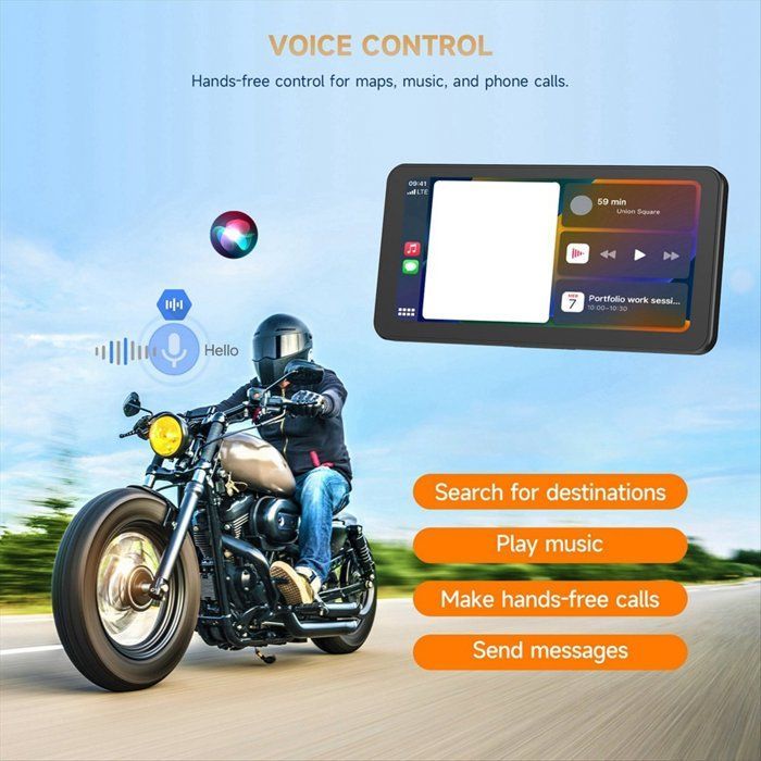 6,25 Pouces Moto Portable Sans Fil pour Carplay/pour Android Auto GPS Navigator Écran Tactile