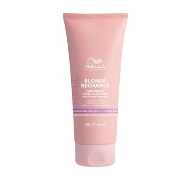 Après-shampoing Wella Professionals Invigo Blonde Recharge, soin illuminateur violet pour cheveux blonds