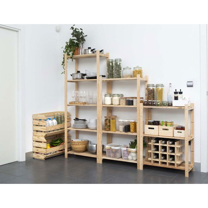 Astigarraga Etagère 5 tablettes à lattes 171x65x30cm - nc-5-30