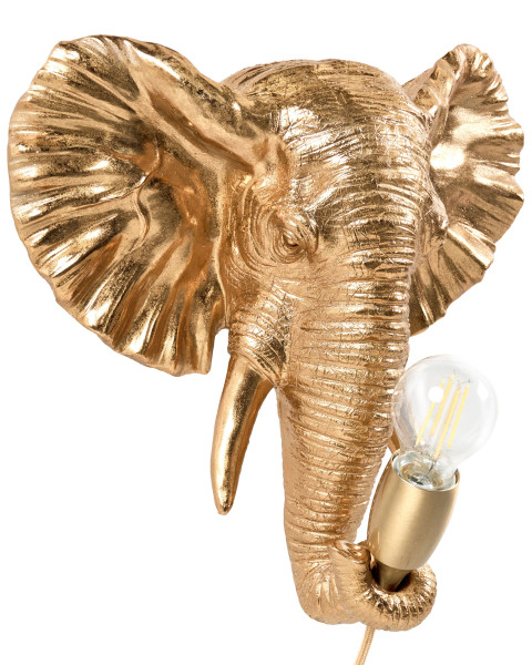 Lampa ścienna Słoń ELEPHANTI Złoty