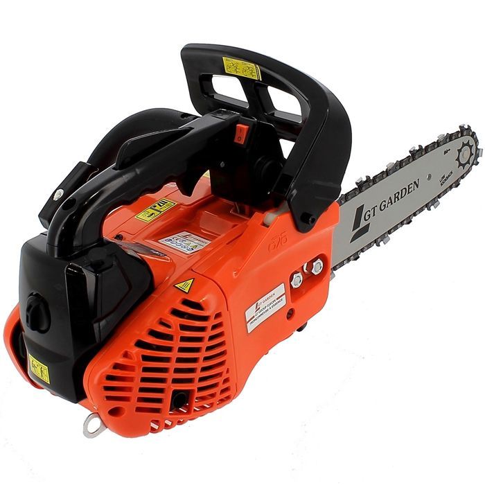 GT GARDEN - Tronçonneuse élagueuse thermique 25 cm3, 1 CV, guide 26 cm, 2 chaînes