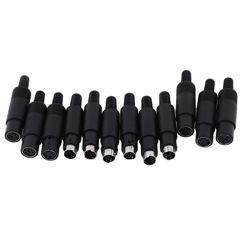 Connecteur mâle/femelle mini DIN 3/4/5/6/7/8 broches pour montage sur châssis (1 pièce)