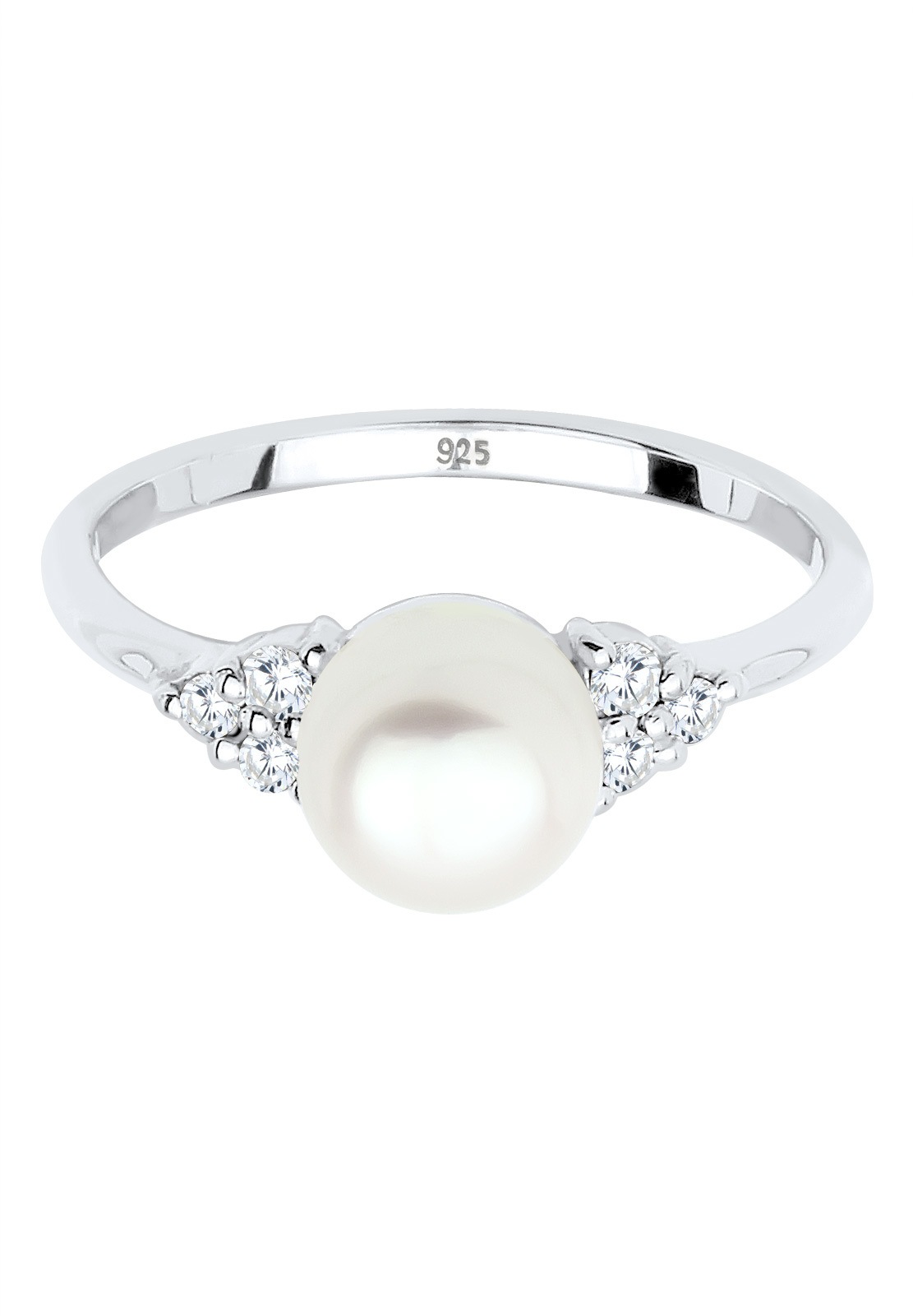 Elli PREMIUM Perle Perle d´eau Douce Cristaux de Zircone 925 Argent