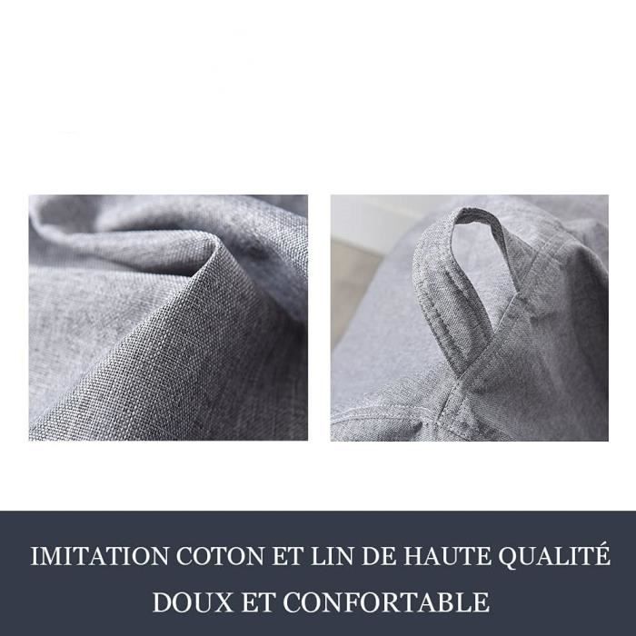 Funda de lino para puf AMOUNE, sin relleno, para interior/exterior, para adultos, niños y adolescentes - 80x90cm