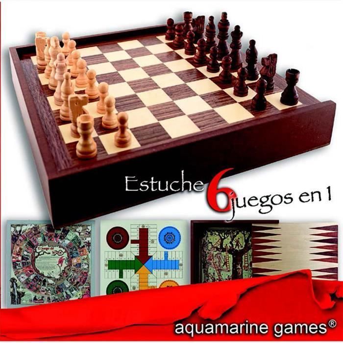 Jeu de société - AQUAMARINE GAMES - CP030 - 6 Jeux Classiques - Échecs, Dames, Backgammon - Intérieur