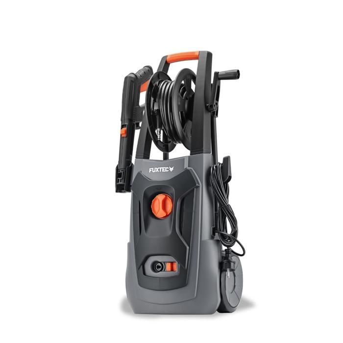 FUXTEC FX-HDR1800 Hochdruckreiniger – 1800 W, 130 bar, 420 l/h, verstellbare Düse, 6 m Schlauch, Reinigungsmitteltank
