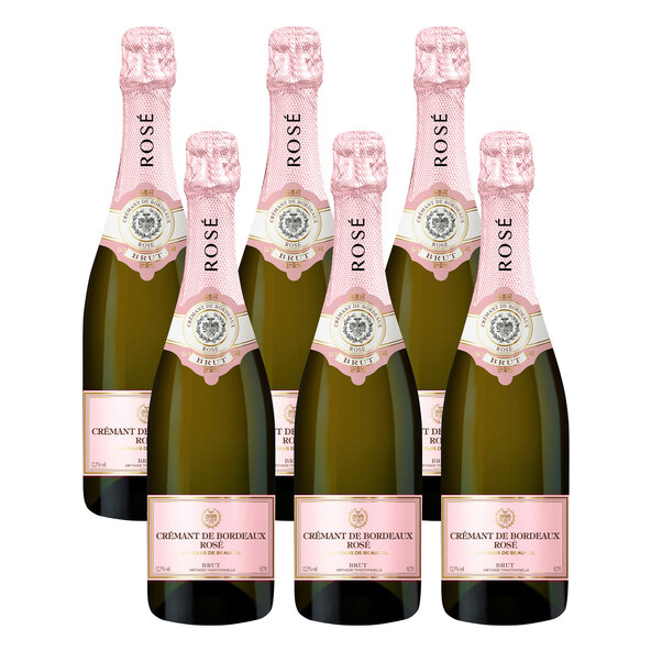 Crémant de Bordeaux Rosé Brut, 6 flasker á 0,75 l