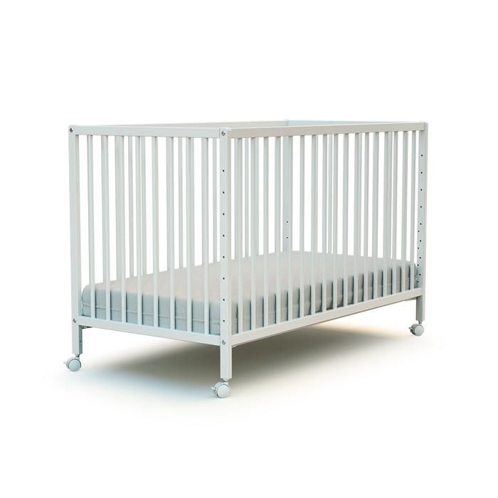 WEBABY - Beistellbett aus Holz mit Rollen 60 x 120 LIO Weiß - Einheitsgröße