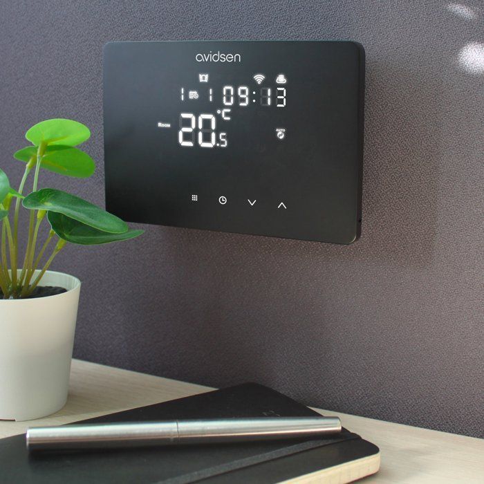 Smart thermostat - AVIDSEN - HomeTemp - Wired/Wi-Fi - Weekly and daily programming - Black