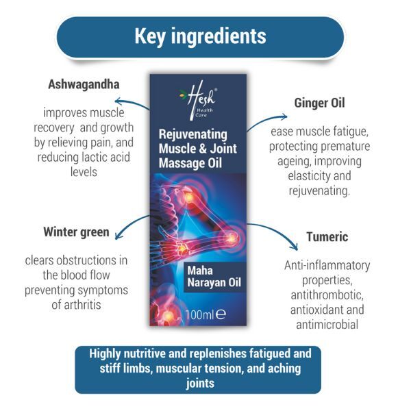Aceite Hesh Maha Narayan - Aceite para masaje muscular
