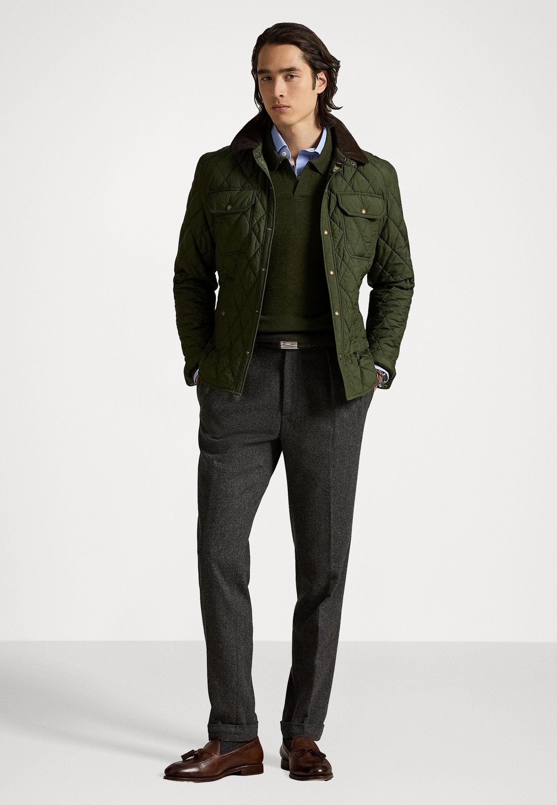 Polo Ralph Lauren THE BEATON VESTE MATELASSÉE - Veste légère - Vert olive