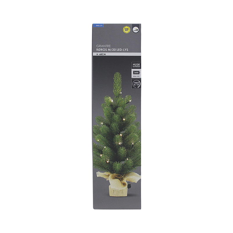 Hjem Røros prydtre 60 cm, 20 LED-lys