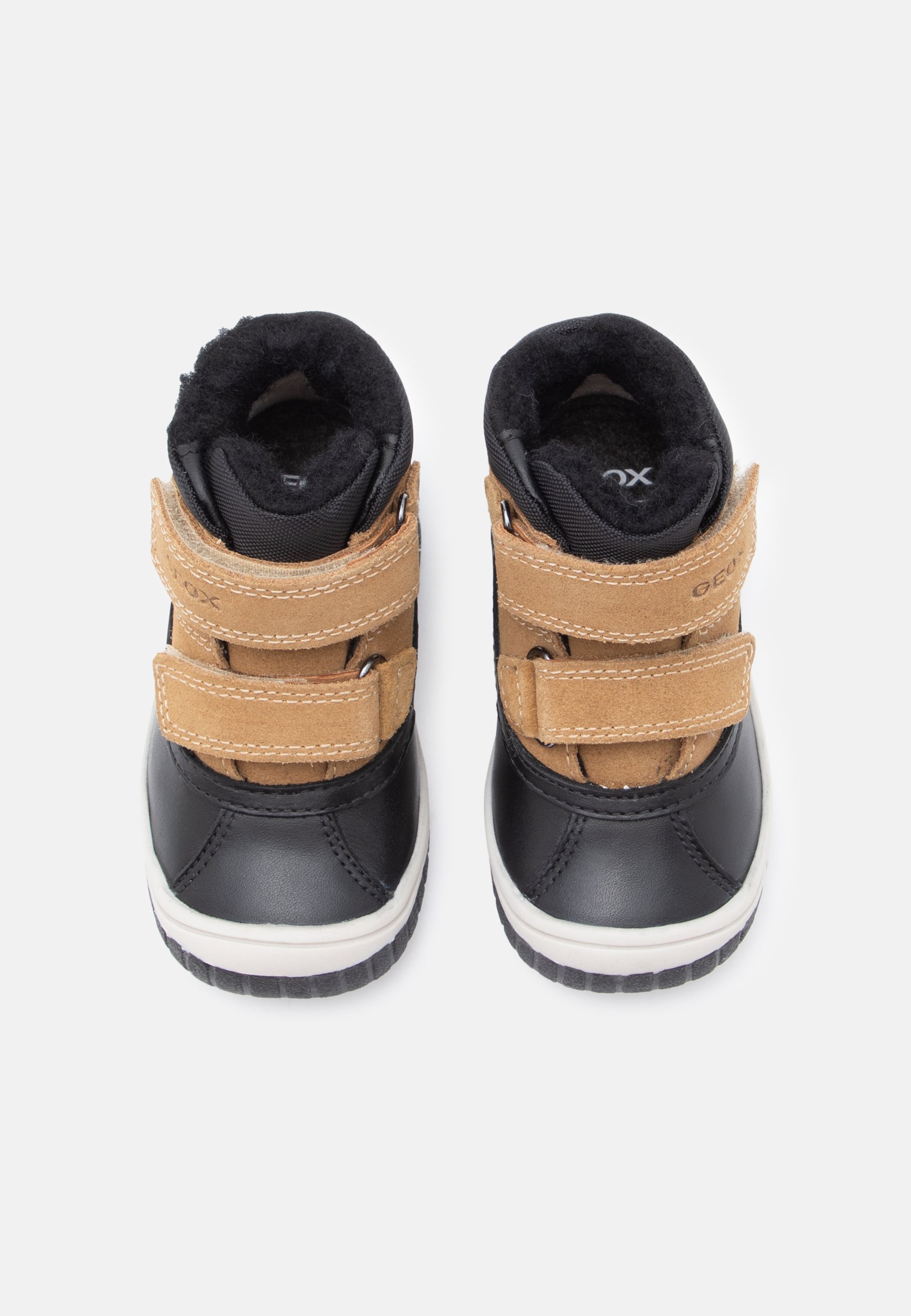 OMAR UNISEX - Talvisaappaat - black/tummankeltainenGeox