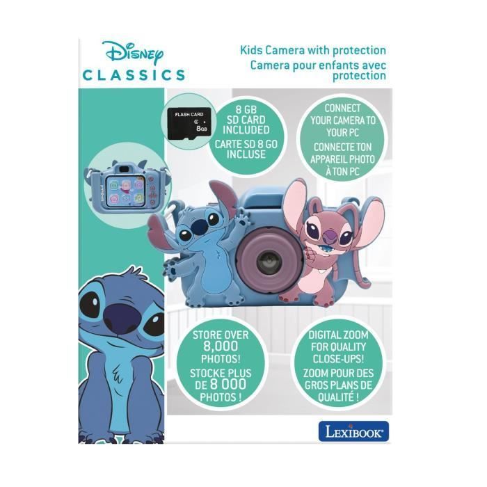LEXIBOOK - Appareil photo pour enfant avec protection - 4 en 1 - Disney Stitch - carte mémoire incluse