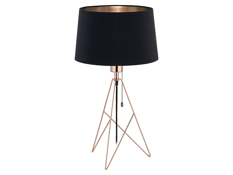 Lampa stołowa Camporale tkaninowa czarna