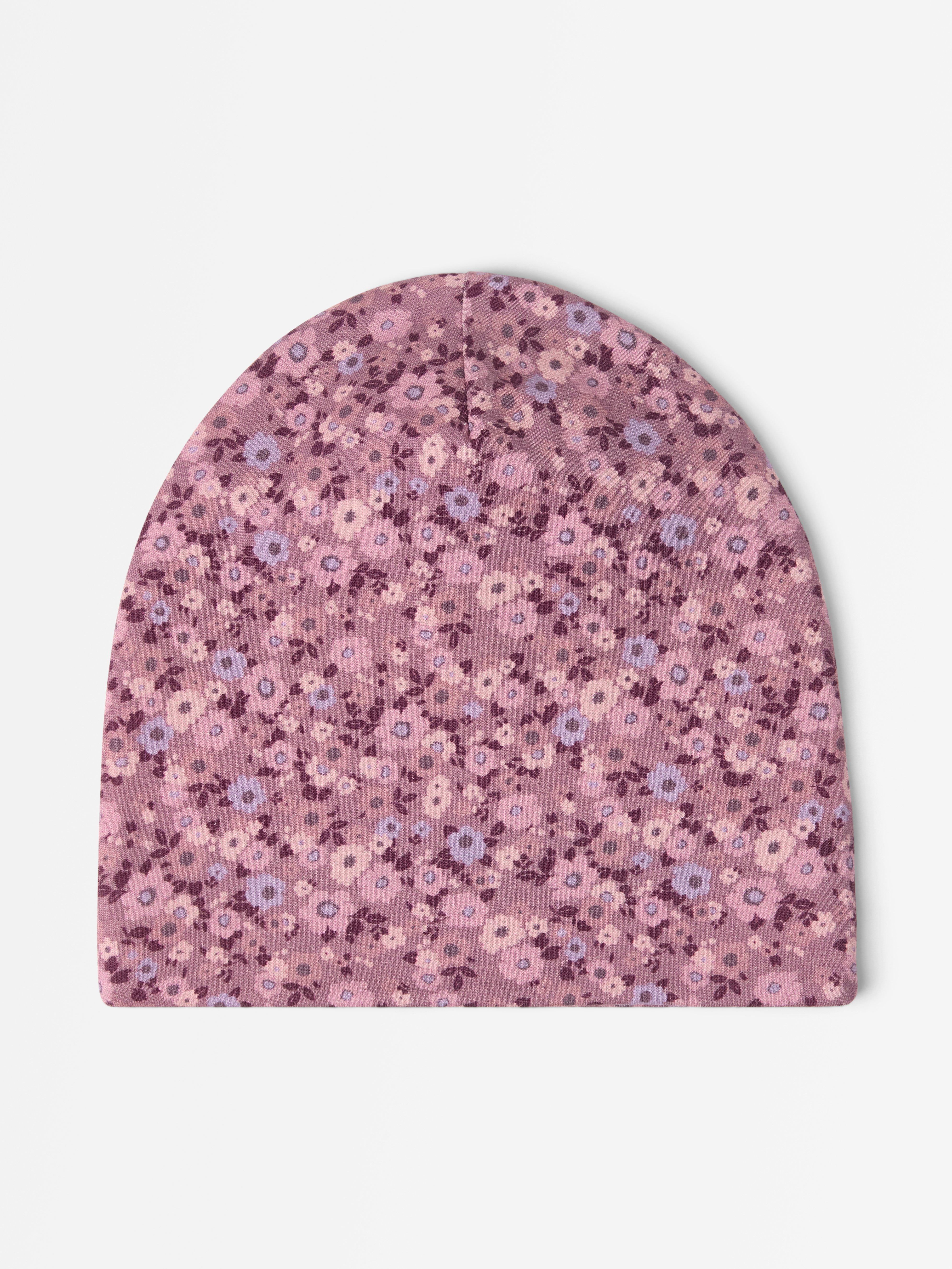 Gorro com forro lilás acinzentado