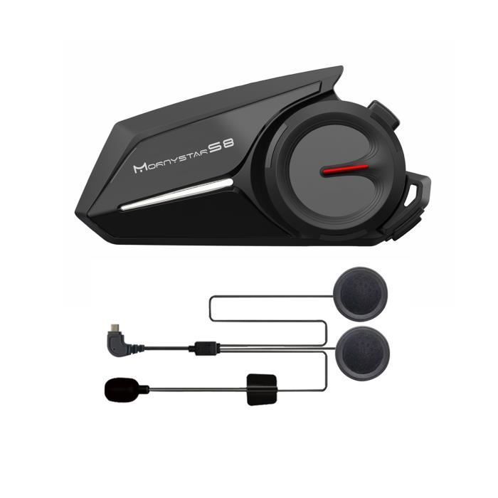 Walkie-talkie Bluetooth per moto, interfono per moto a 6 persone, auricolare Bluetooth da casco - portata dell'interfono 9600 metri