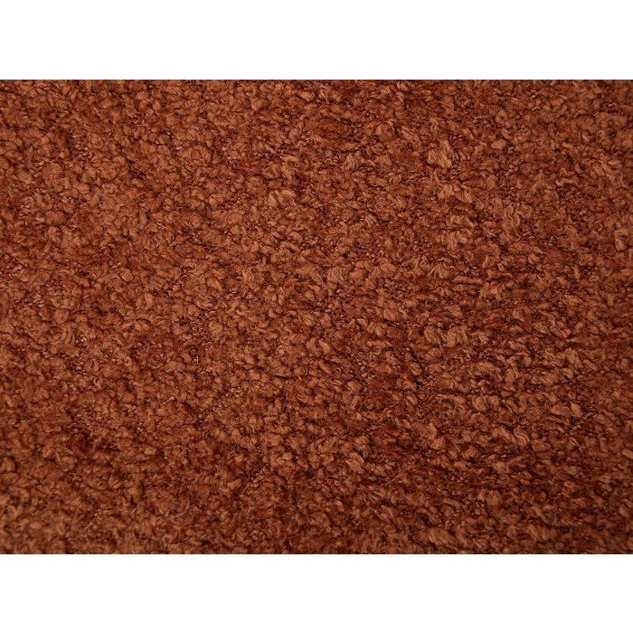 Chaise avec accoudoirs en tissu bouclette et bois d'hévéa noir - Terracotta - LIVELIA