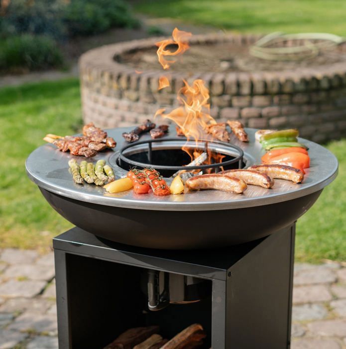 BBQ Plancha Grill Amigo - Avec Housse de protection personnalisée et rangement bois Ø67cm Barbecue