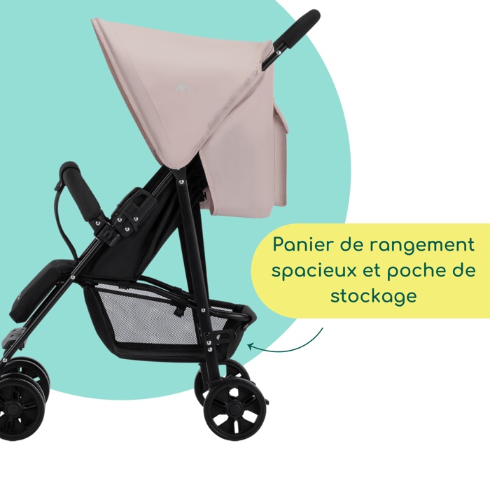 BEBECONFORT FOGGY Passeggino compatto e leggero, dalla nascita fino a 15 kg, reclinabile fino in posizione orizzontale, rosa