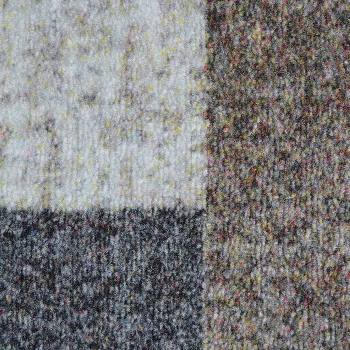 Alfombra de pasillo Lucano, estampado de cuadrícula predominantemente beige, 80 x 500 cm