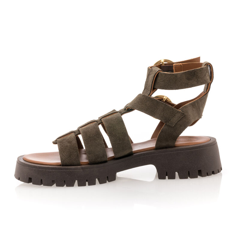 Grønne sandaler / sko med åpen tå til dame