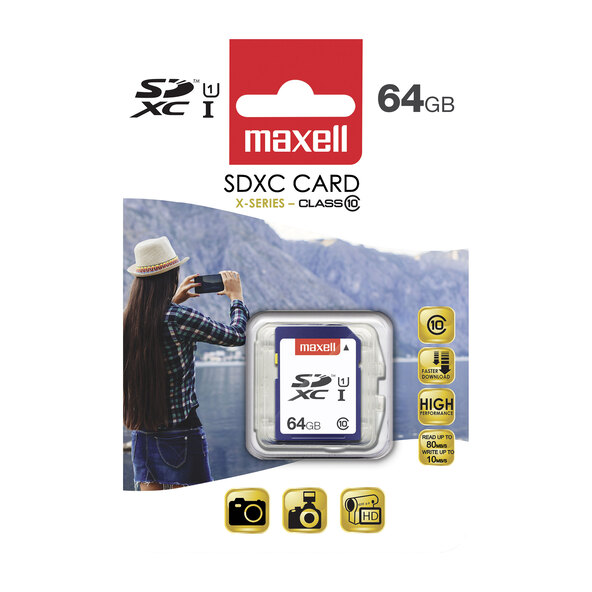 Card de memorie SDXC seria X, clasa 10, 64 GB
