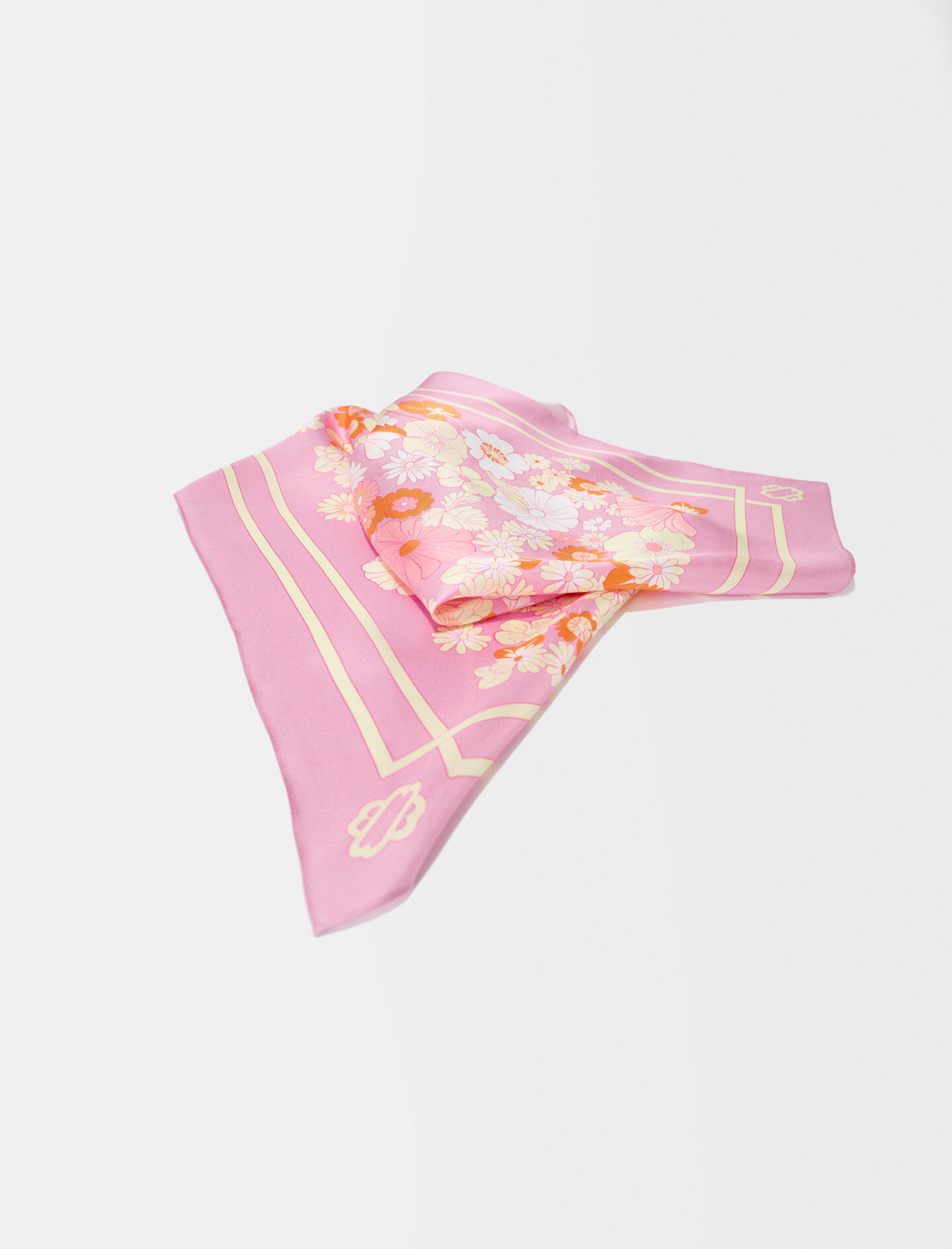 Zijden sjaal met Flower Power-print - Flower Power Rose