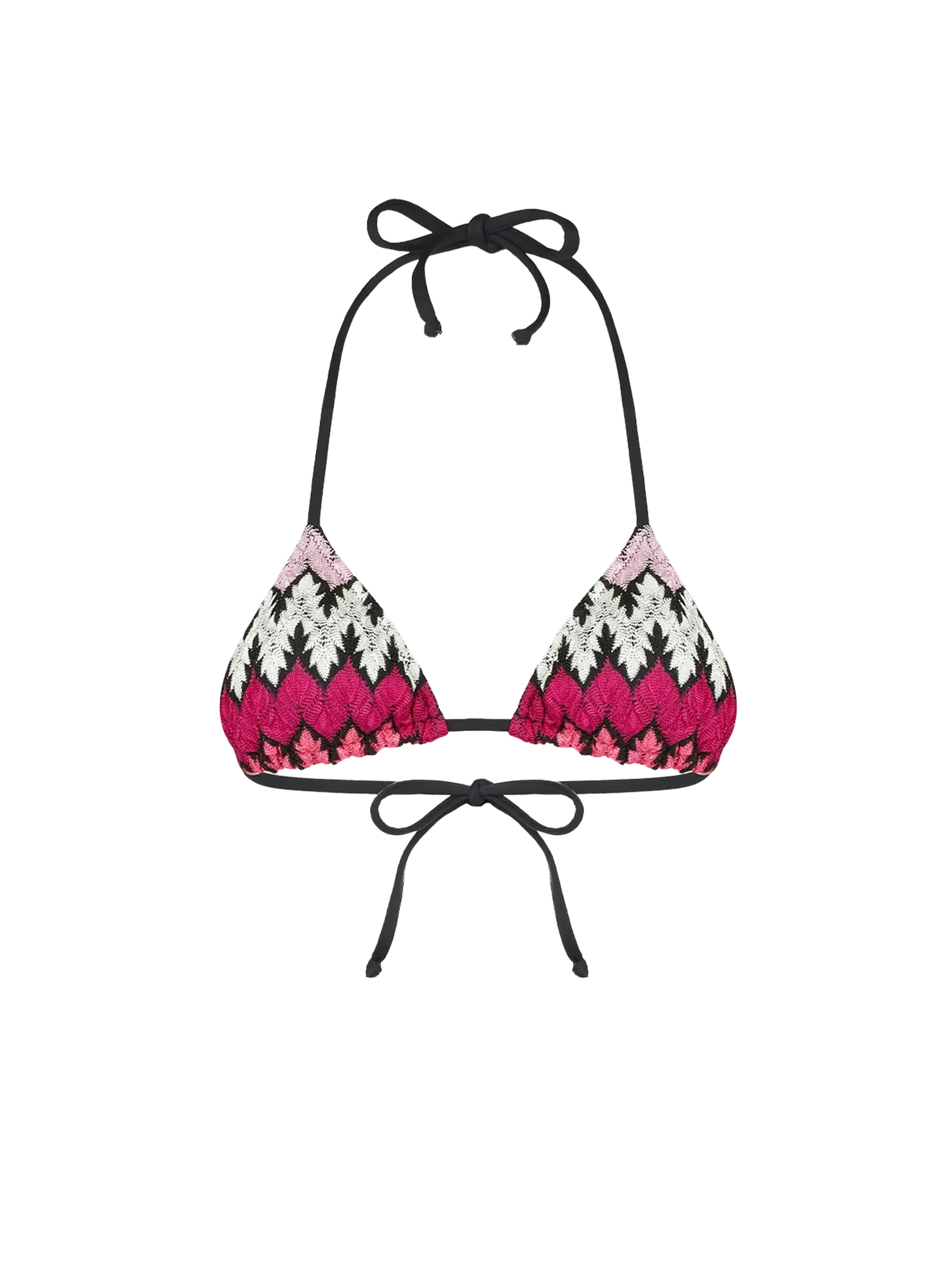 Fuchsia gebreide triangel top met chevronpatroon