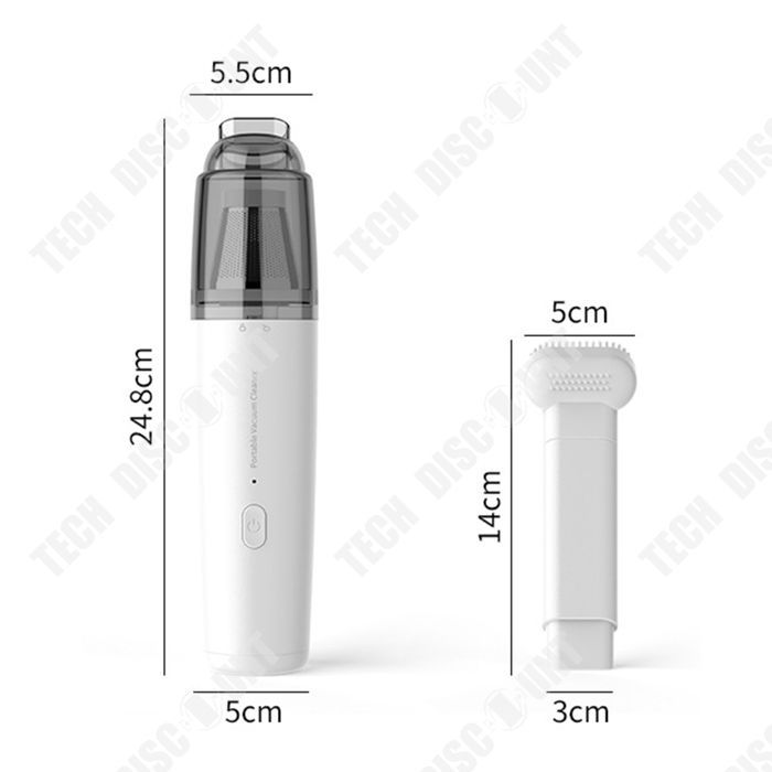 Aspiradora para coche TD® Medidor de ácaros del polvo Aspiradora miniatura inalámbrica recargable de alta potencia para coche