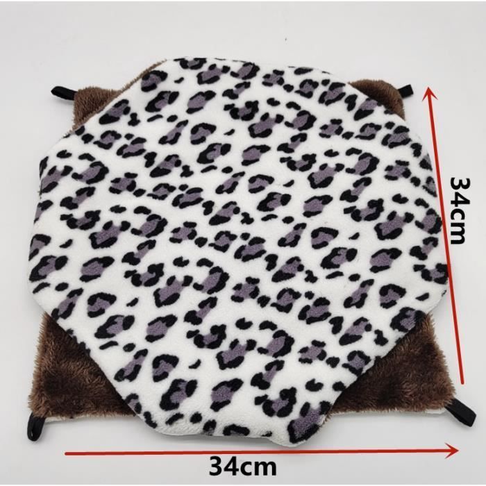 Hängematte – Nicht spezifiziert – 34 x 34 cm – Leopardenmuster & Weiß – Für Nagetiere – Weich und bequem