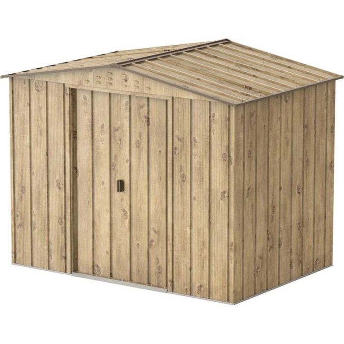 Abri de jardin en métal imitation bois - DURAMAX - 4,75m² + kit d'ancrage - Epaisseur 0,33 mm