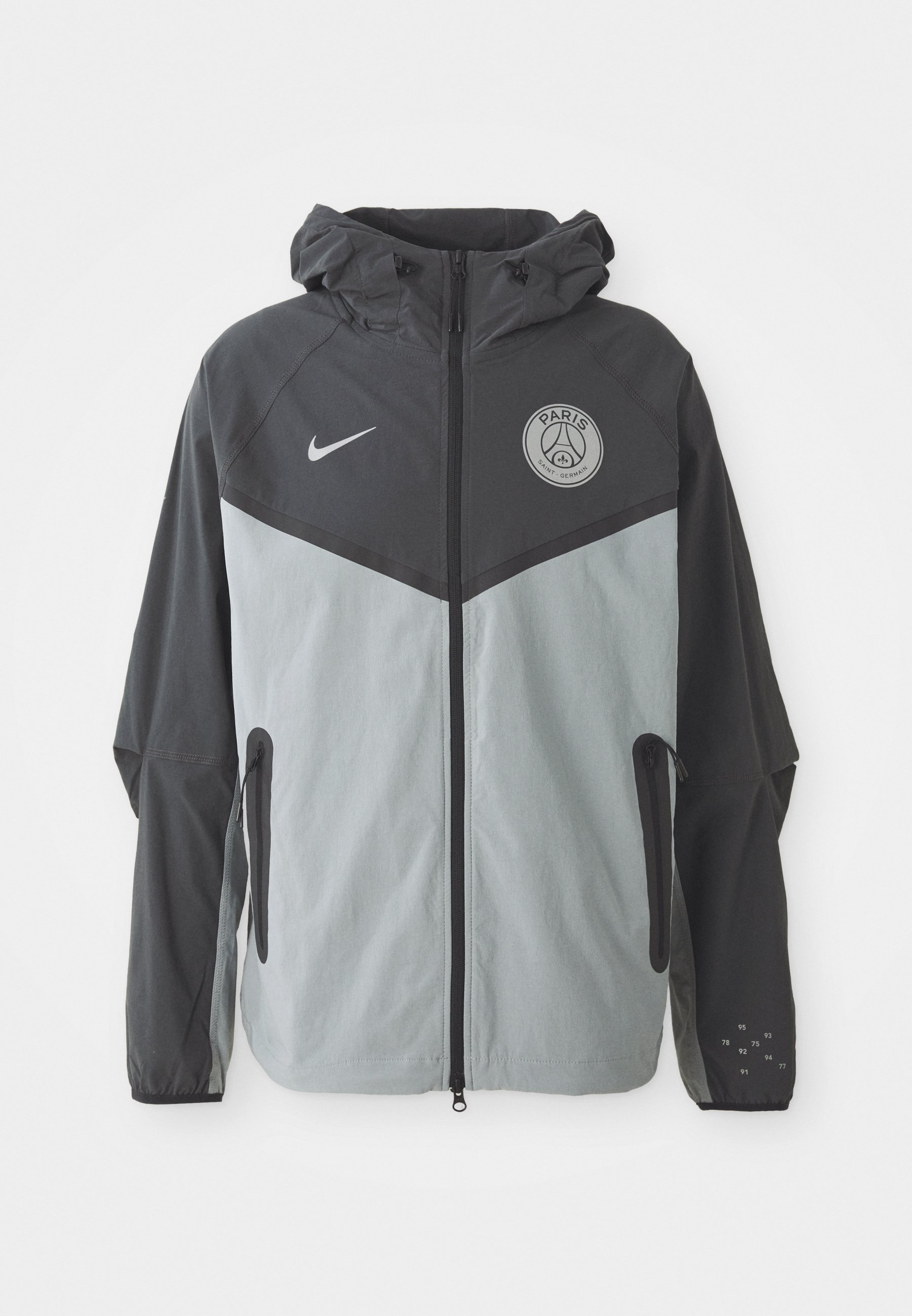 Nike Performance PARIS SAINT-GERMAIN TECH WINDRUNNER - Clubkleding - antraciet/deeltjesgrijs/zilverkleurig
