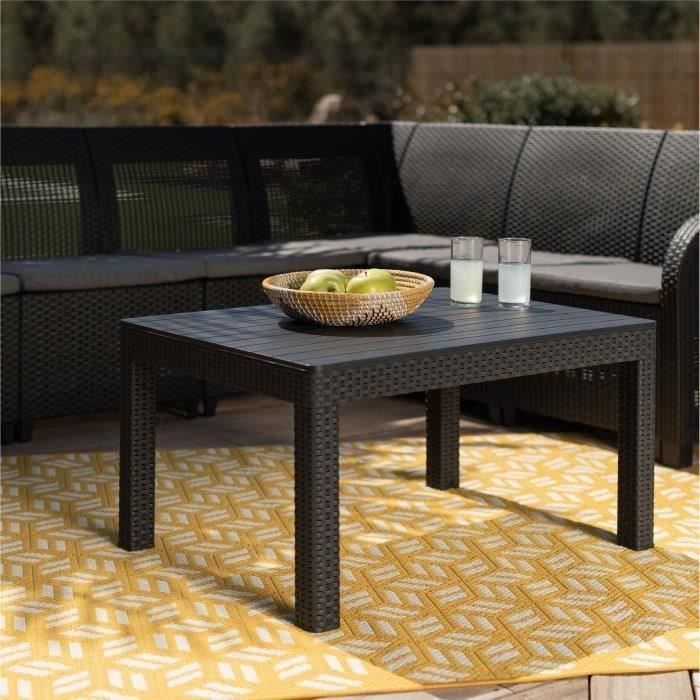 Garden furniture set - resin with a woven rattan look - Allibert by KETER - 6 people - SanRemo - Graphite Grey