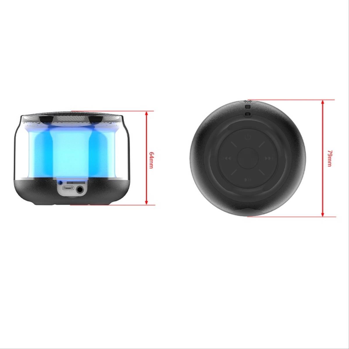  Mini Altavoz Bluetooth Smartek Portátil, Inálambrico, Rechargable, Impermeable, Con Iluminación Led