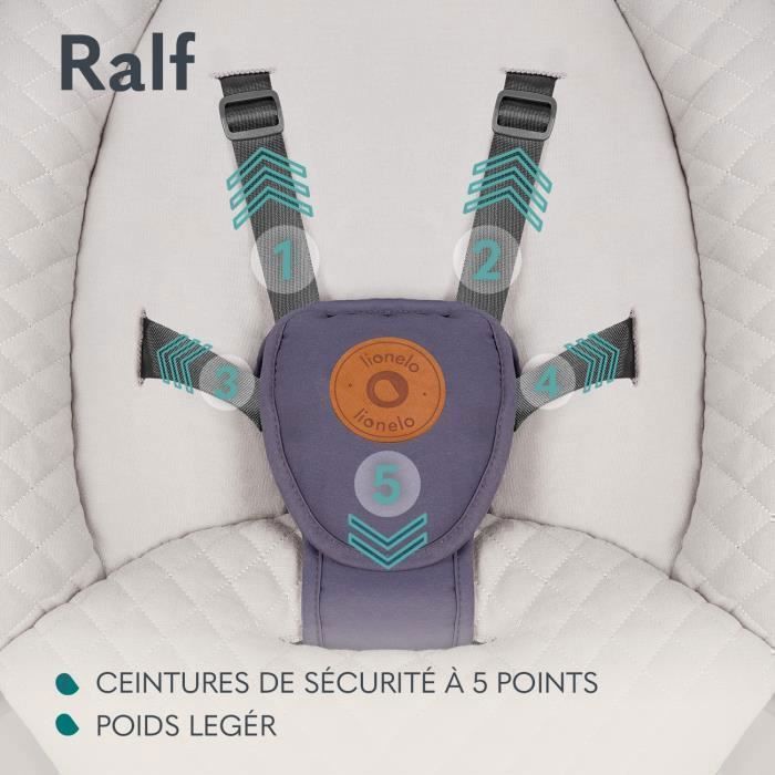 Hamaca y columpio eléctrico LIONELO Ralf - Control remoto - 5 velocidades de balanceo - Gris/Beige