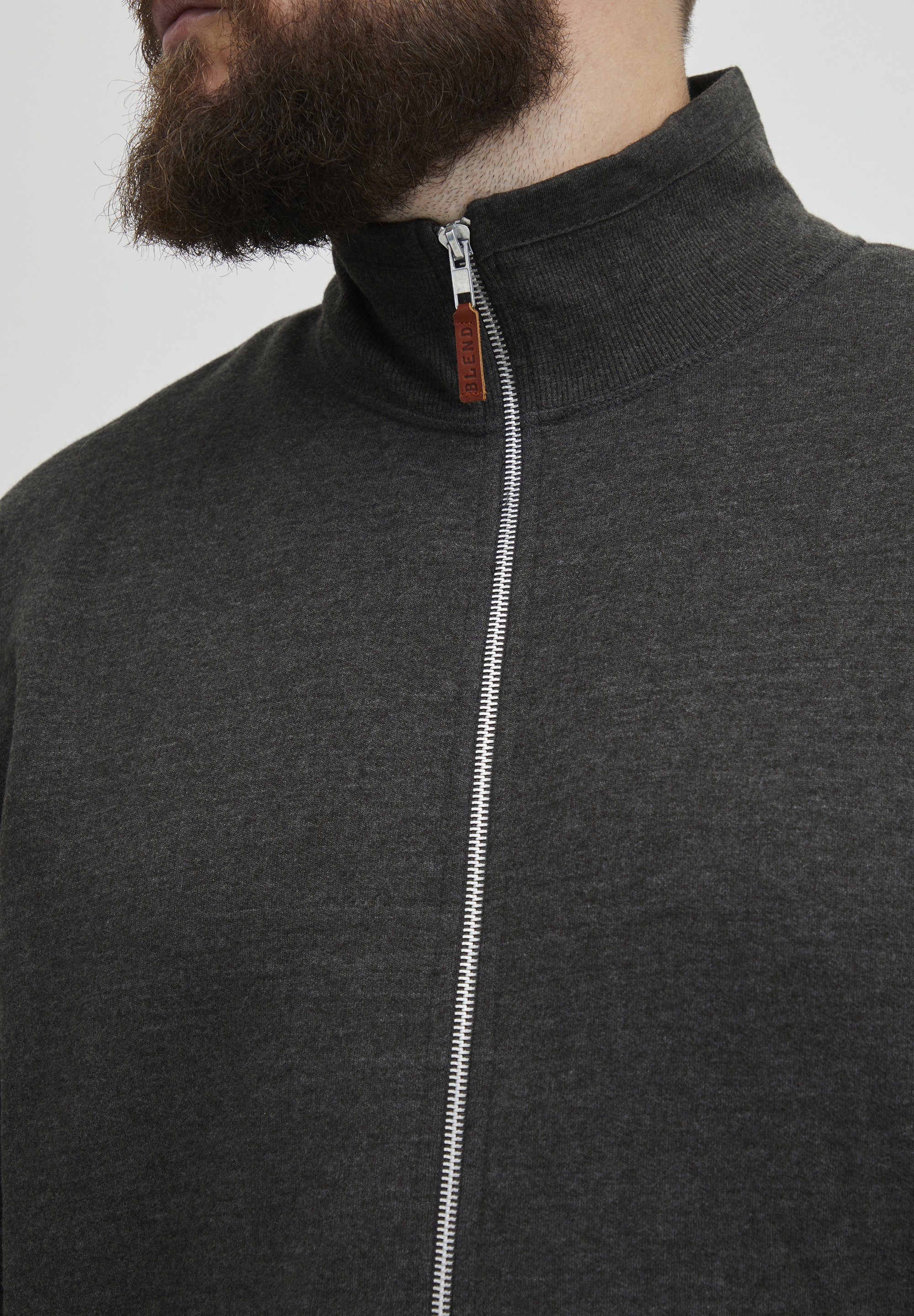 Blend BHBALIO - Sweatshirt met rits - houtskoolmix